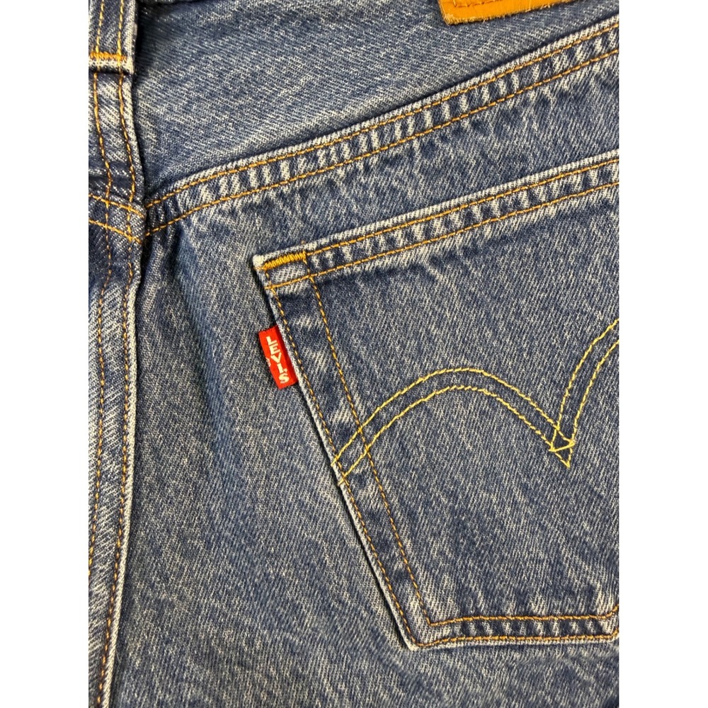 Levis Premium 501 Original Cut Off Denim Shorts Blue High Waisted W27 32317-0105 - Picture 4 of 14